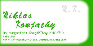 miklos komjathy business card